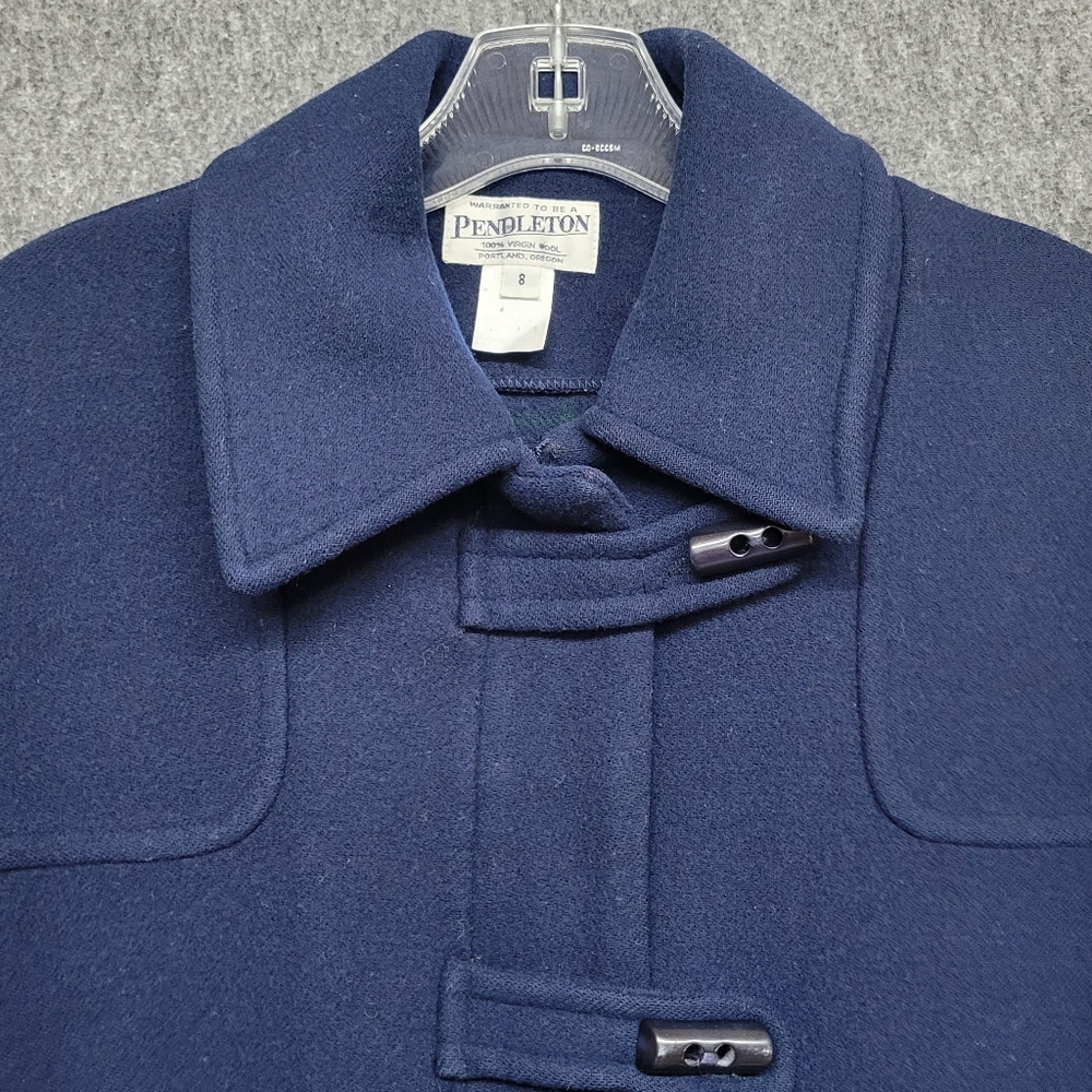 Pendleton 100% Wool Blue Coat Zip/Button Plaid Li… - image 4